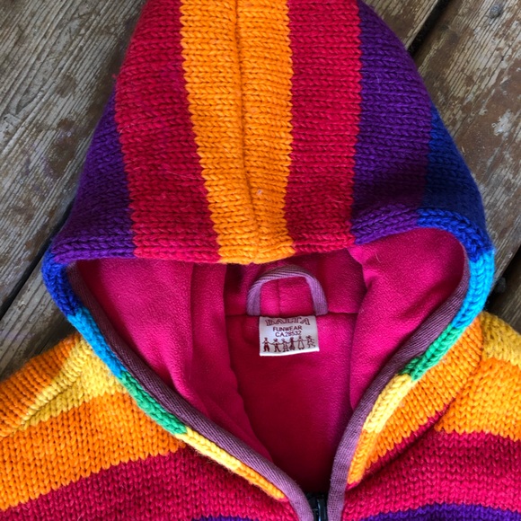 BALTA Funwear Vintage 100% Wool Handmade in Nepal Lined Zip Up Sweater Jacket XL - Picture 3 of 7